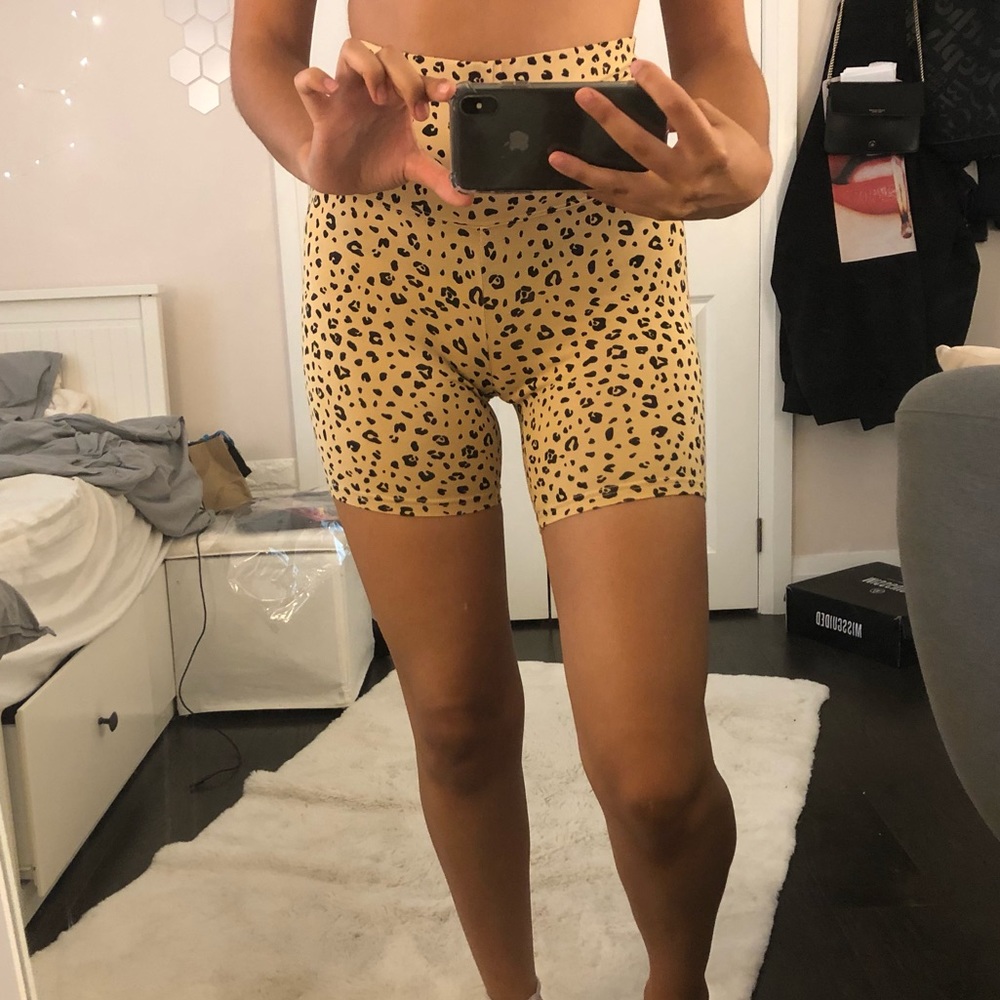 cheetah print biker shorts